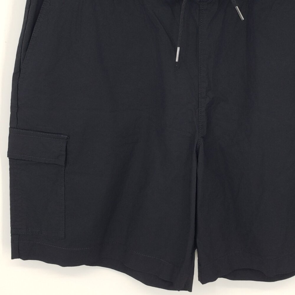 Express Pull on Cargo Shorts L Mens Elastic Drawstring Waist Cotton Black NEW - Picture 4 of 10